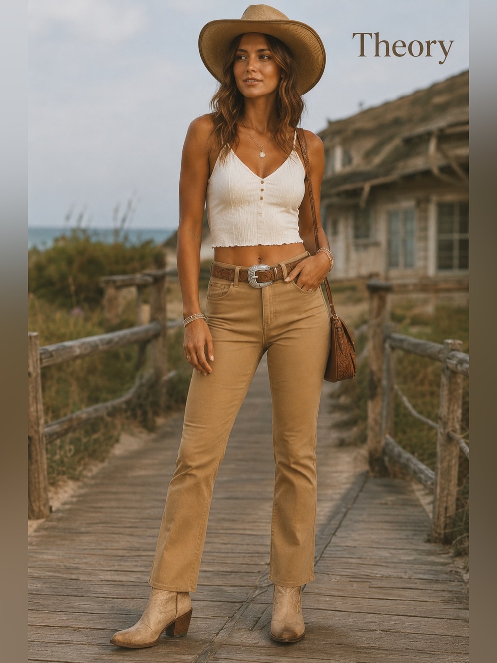 VTG Theory,Soft Suede Pants in Camel, Luxury Coastal Cowgirl Western, EUC,Size 8